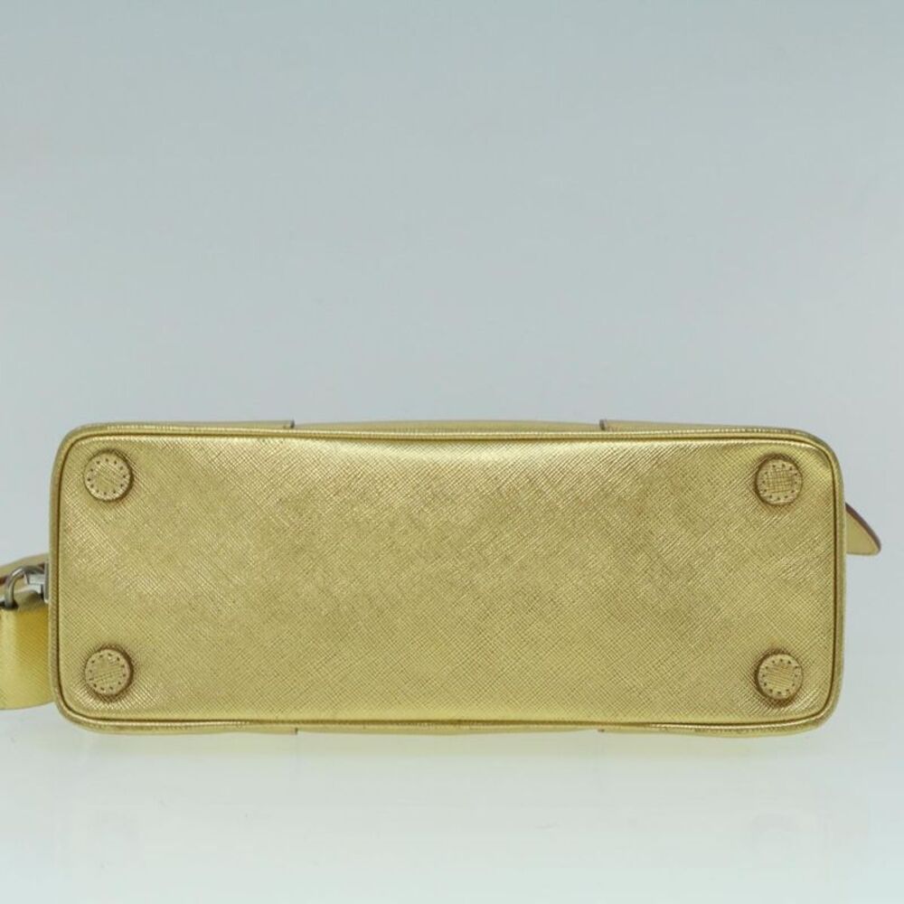 Prada Promenade Bag Saffiano Leather Gold Leather Handbag (Pre-Owned) - Picture 15 of 16